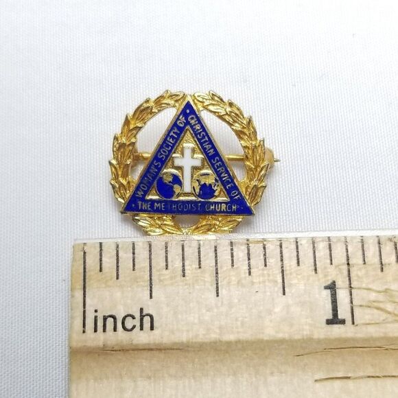 Vintage Methodist Church Women Society Christian Service Sterling Silver Pin - Picture 4 of 6